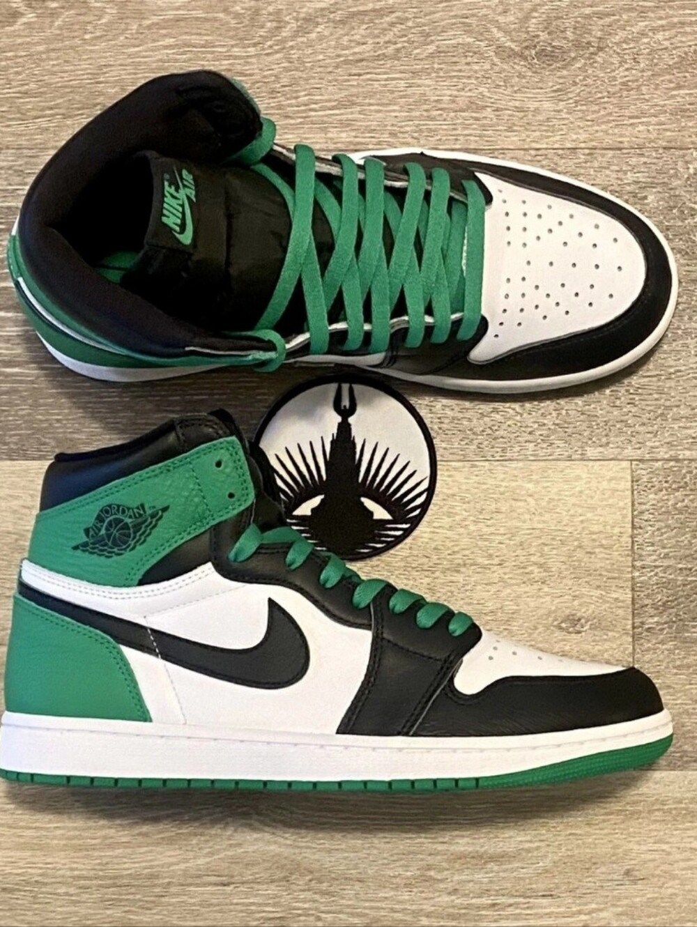 Nike Air Jordan 1 Retro High OG 'Lucky Green' Black White DZ5485-031 Men's 12